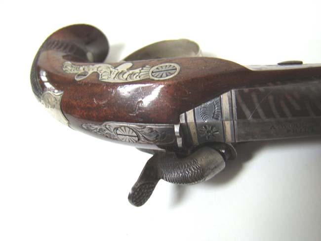 An EXCELLENT near mint condition Silver Banded and Engraved Philadelphia Pocket Derringer circa 1845 to 1871. — image 5